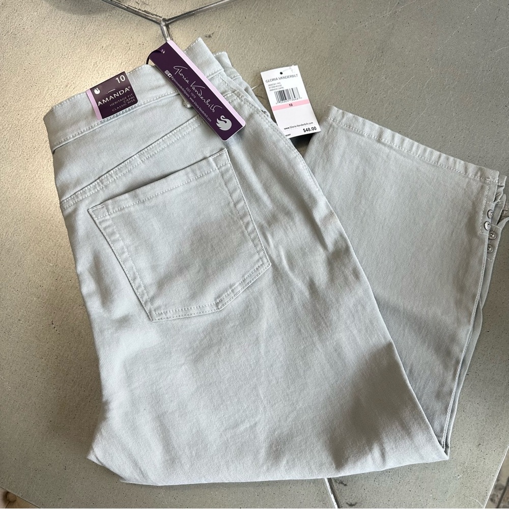 Gloria Vanderbilt Stylish gray denim capri jeans AMANDA heritage fit casual 10 - Picture 11 of 11